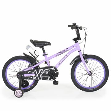 Bicicleta copii cu roti ajutatoare Byox Pixy Violet 18 inch, varsta 5-7 ani, frana de mana pe ambele roti, clopotel pe ghidon, scaun reglabil pe inaltime Bicicleta copii cu roti ajutatoare Byox Pixy Violet 18 inch, varsta 5-7 ani, frana de mana pe ambele roti, clopotel pe ghidon, scaun reglabil pe inaltime