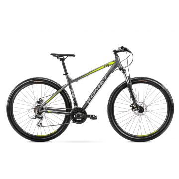 Bicicleta de munte pentru barbati Romet Rambler R9.1 Gri/Verde/Argintiu 2023