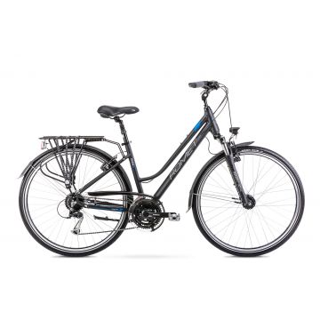 Bicicleta de Trekking/Oras pentru femei Romet Gazela 5 Negru/Albastru 2023