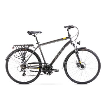 Bicicleta de trekking pentru barbati Romet Wagant 2 Grafit/Auriu 2023