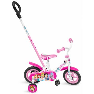 Bicicleta Stamp Disney Princess 10 inch cu bara de impins Bicicleta Stamp Disney Princess 10 inch cu bara de impins