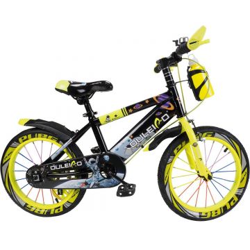 Bicicleta copii 3-5 ani, cu roti ajutatoare, Action One Kiddo, 12 inch, Verde Neon
