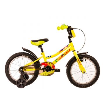 Bicicleta Copii Colinelli COL01, 1 Viteze, Cadru Otel, Marimea 200 mm, Roti 16 inch, Frane V - Brake, Culoare Verde