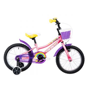 Bicicleta Copii Colinelli COL02, 1 Viteze, Cadru Otel, Marimea 180 mm, Roti 14 inch, Frane V - Brake, Culoare Roz