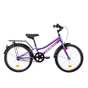 Bicicleta Copii Colinelli COL02, 1 Viteze, Cadru Otel, Marimea 230 mm, Roti 20 inch, Frane V - Brake, Culoare Mov