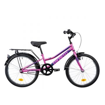 Bicicleta Copii Colinelli COL02, 1 Viteze, Cadru Otel, Marimea 230 mm, Roti 20 inch, Frane V - Brake, Culoare Roz