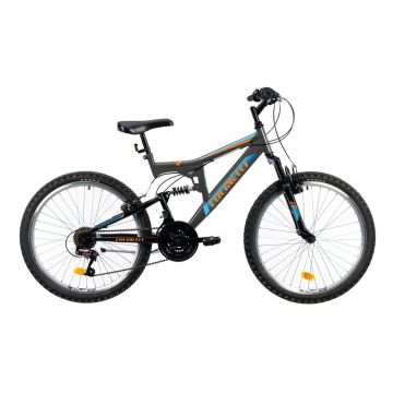 Bicicleta Copii Colinelli COL41, Schimbator Shimano, 18 Viteze, Cadru Otel, Marimea 125 mm, Roti 24 inch, Frane V - Brake, Culoare Gri