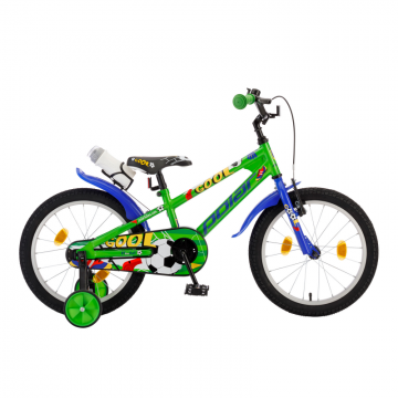 Bicicleta Copii Polar Football - 18 Inch, Verde/Albastru