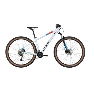 BICICLETA CUBE AIM SLX White Blue Red 2023 cadru XS (14) - roti 27.5