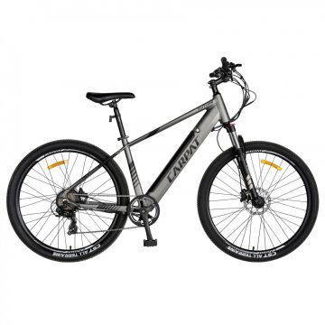 Bicicleta electrica MTB (E-BIKE) CARPAT 27.5   C1007E, cadru aluminiu, frane mecanice disc, echipare SHIMANO 21 viteze, culoare gri negru