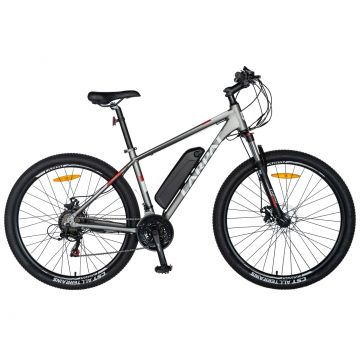 Bicicleta electrica MTB (E-BIKE) CARPAT 27.5 C1011E, cadru aluminiu, frane mecanice disc, transmisie SHIMANO 21 viteze, culoare gri alb Bicicleta electrica MTB (E-BIKE) CARPAT 27.5 C1011E, cadru aluminiu, frane mecanice disc, transmisie SHIMANO 21 viteze, culoare gri alb