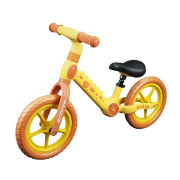 Bicicleta fara pedale pentru copii 2-5 ani, Action One Spiky, 12 inch, Portocaliu