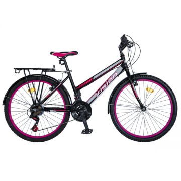 Bicicleta MTB Dame Vision Elegance Culoare Negru Roz Roata 24   Otel