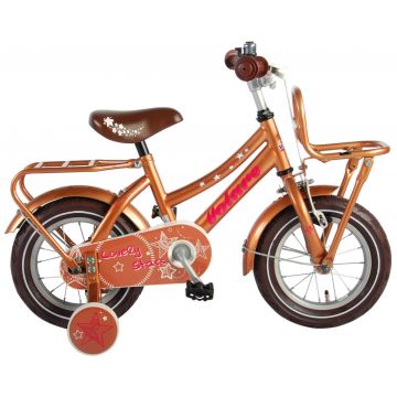 Bicicleta Volare Lovely Stars pentru fete,12 inch, culoare Auriu, frana de mana