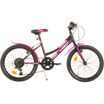 Bicicleta copii Dino Bikes 20' MTB fete Sport negru cu 6 viteze