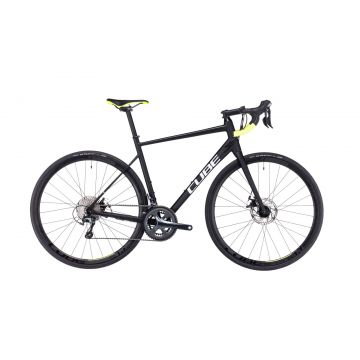 BICICLETA CUBE ATTAIN RACE Black White 2023 58 cm