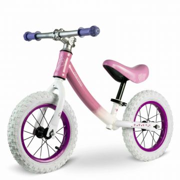 Bicicleta de echilibru pentru copii Ricokids alb si roz