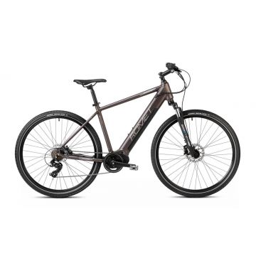 Bicicleta electrica de trekking barbati Romet Orkan 1 M MM Maro Inchis/Gri 2023