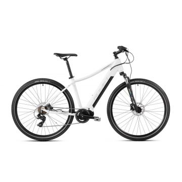 Bicicleta electrica de trekking femei Romet Orkan 1 D MM Alb/Argintiu 2023