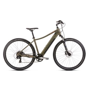 Bicicleta electrica de trekking femei Romet Orkan 2 D RM Integrat Olive 2023