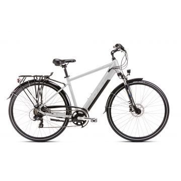 Bicicleta electrica de trekking/oras barbati Romet Wagant 2 RM Integrat Gri/Argintiu 2023