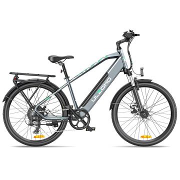 Bicicleta electrica Ulzomo Metro 26 E-bike, 250W, 36V 17Ah, autonomie 100km, viteza maxima 25km/h, Gray, 26''