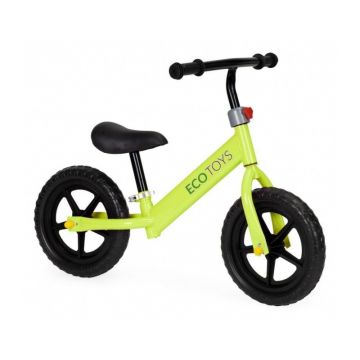 Bicicleta fara pedale cu roti din spuma EVA Ecotoys JM-763 - Verde - Resigilat