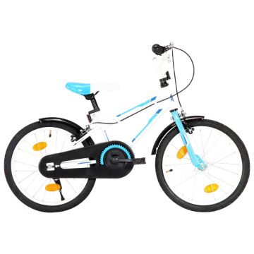 Bicicletă pentru copii albastru și alb 18 inci