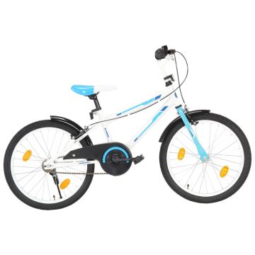 Bicicletă pentru copii albastru și alb 20 inci