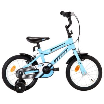 Bicicletă pentru copii negru și albastru 14 inci