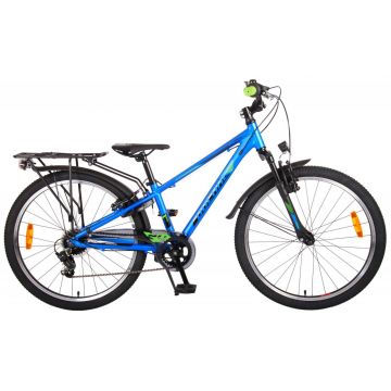 Bicicleta Volare Cross pentru baieti, 24 inch, culoare albastru - Prime Collection, frana de mana fata - spate
