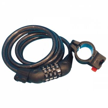 Cablu spiralat antifurt bicicleta cu inchidere pe cifru Filmer 43007, 1200x10 mm