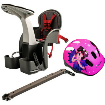 WeeRide Set Scaun bicicleta copii, Pozitie montare Centru, 15 Kg si Casca Protectie XS 44-48 Fairy Tail WeeRide WR01SKFT