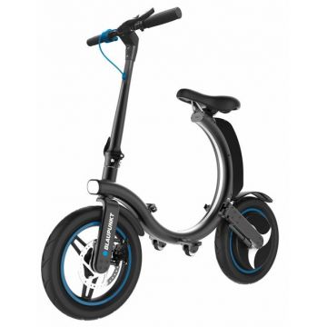 Bicicleta electrica pliabila Blaupunkt ERL814, Motor 300 W, baterie 36V/10Ah, roti 14inch, autonomie 30 km, viteza 25km/h (Negru)