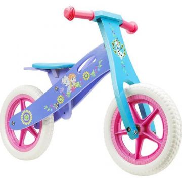 Bicicleta fara pedale din lemn Seven-Frozen, Mov/Albastru