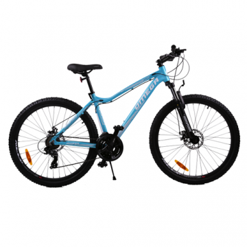 Bicicleta MTB Omega Camille, roti 27.5inch, 21 viteze, cadru 44cm, frane mecanice pe disc (Turcoaz)