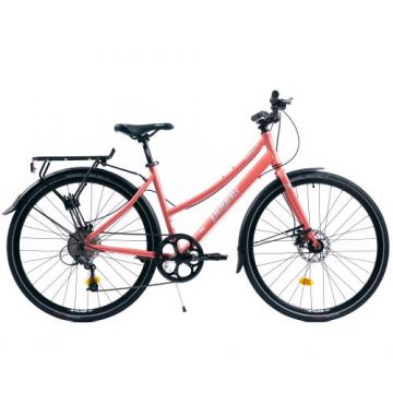 Bicicleta Pegas Hoinar aluminiu 28 inch, Shimano Deore 9 viteze, Roz Mat