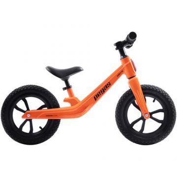 Bicicleta Pegas Micro fara pedale, pentru copii din Magneziu cu Kit de Schi Inclus, roti 12 inch, Portocaliu /Negru