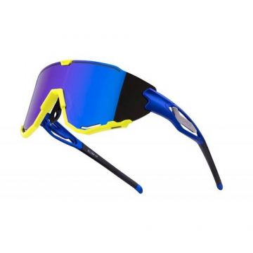 Ochelari Force Creed, lentila revo albastra, albastru/fluo