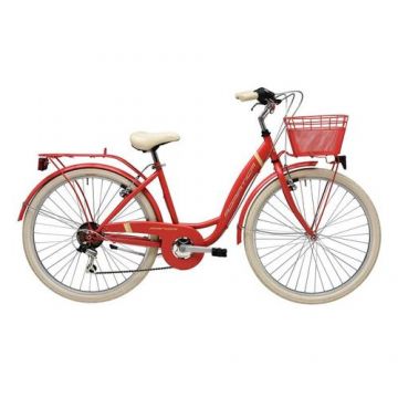 Bicicleta Adriatica Panda Lady, Roti 26inch, Frane V-Brake, 6 viteze (Rosu)