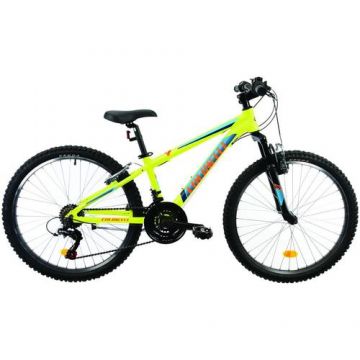 Bicicleta Copii Colinelli 2023, Schimbator Shimano, 18 Viteze, Cadru Otel, Roti 24inch, Frane V-Brake (Verde)