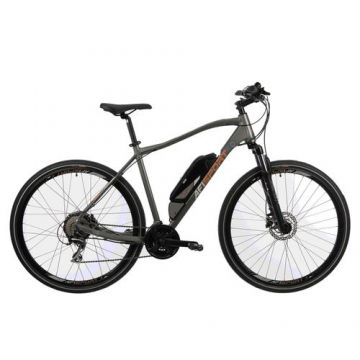 Bicicleta Electrica Afisport C17, L-XL, Roti 28inch, Motor 250W, Autonomie 60 Km, Frane Hidraulice pe disc (Gri)