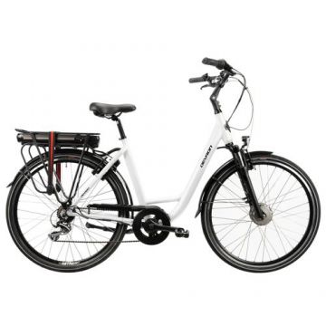 Bicicleta Electrica Devron 28220, S, Roti 28inch, Motor 250W, Autonomie 50 Km, Frane V-Brake (Alb)
