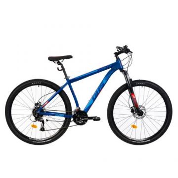 Bicicleta MTB DHS Terrana 2927, M, Roti 29inch, Frane Hidraulice pe disc, 24 viteze (Albastru)