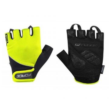 Manusi Ciclism Force Gel, XXL (Negru/Galben)
