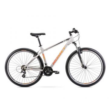 Bicicleta de munte pentru barbati Romet Rambler R9.0 marimea L/19, 2022, Gri/Negru/Portocaliu