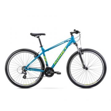 Bicicleta de munte pentru barbati Romet Rambler R9.0 marimea L/19 Albastru/Alb/Galben 2022