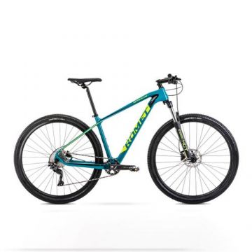 Bicicleta de munte Romet Monsun LTD S/15, 2022, cu cadru din Carbon, Turcoaz/Albastru