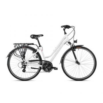 Bicicleta de trekking/oras Romet Gazela M/18 Alb/Roz 2023