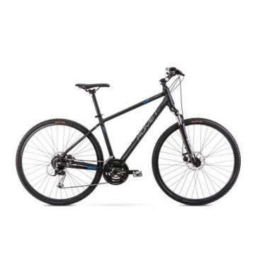 Bicicleta de trekking Romet Orkan 3 M Negru/Albastru marimea M/18 2022